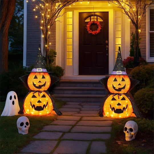 Collapsible Lighted Halloween Pumpkin for Porch & Yard