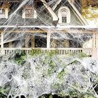 Giant Halloween Spider Web, 200 Sq Ft with 9 Fake Spiders
