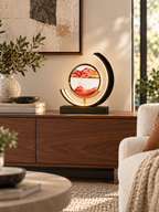 Sandlight Quicksand LED table lamp on living room sideboard