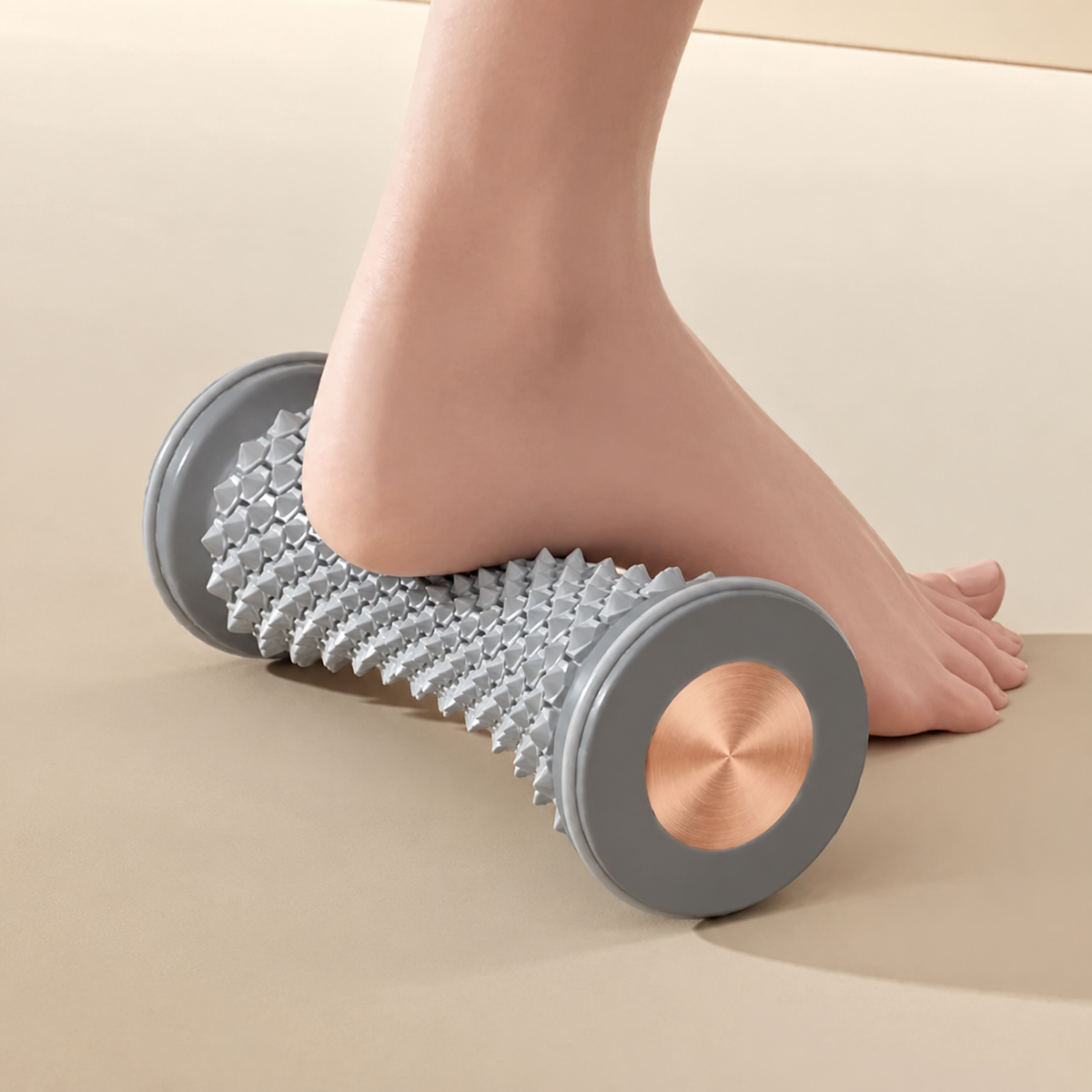 Textured Foot Massage Roller for Manual Self-Massage in use
