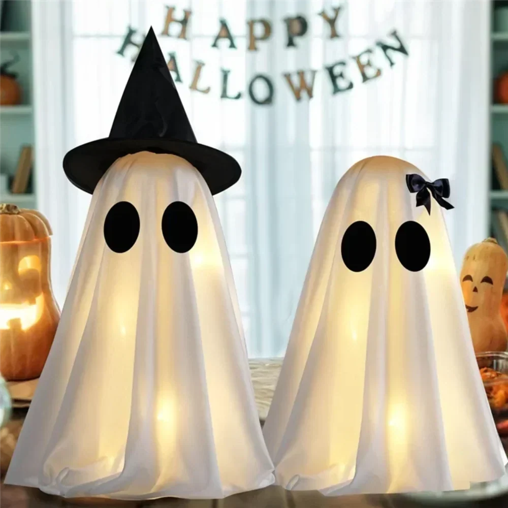 2 Piece Halloween Ghost Figurines for Shelf & Mantel