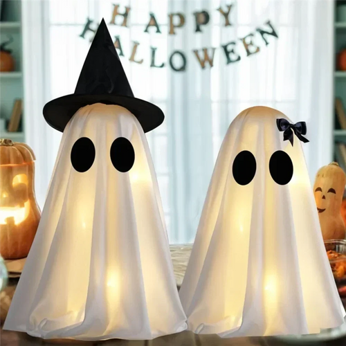 2 Piece Halloween Ghost Figurines for Shelf & Mantel