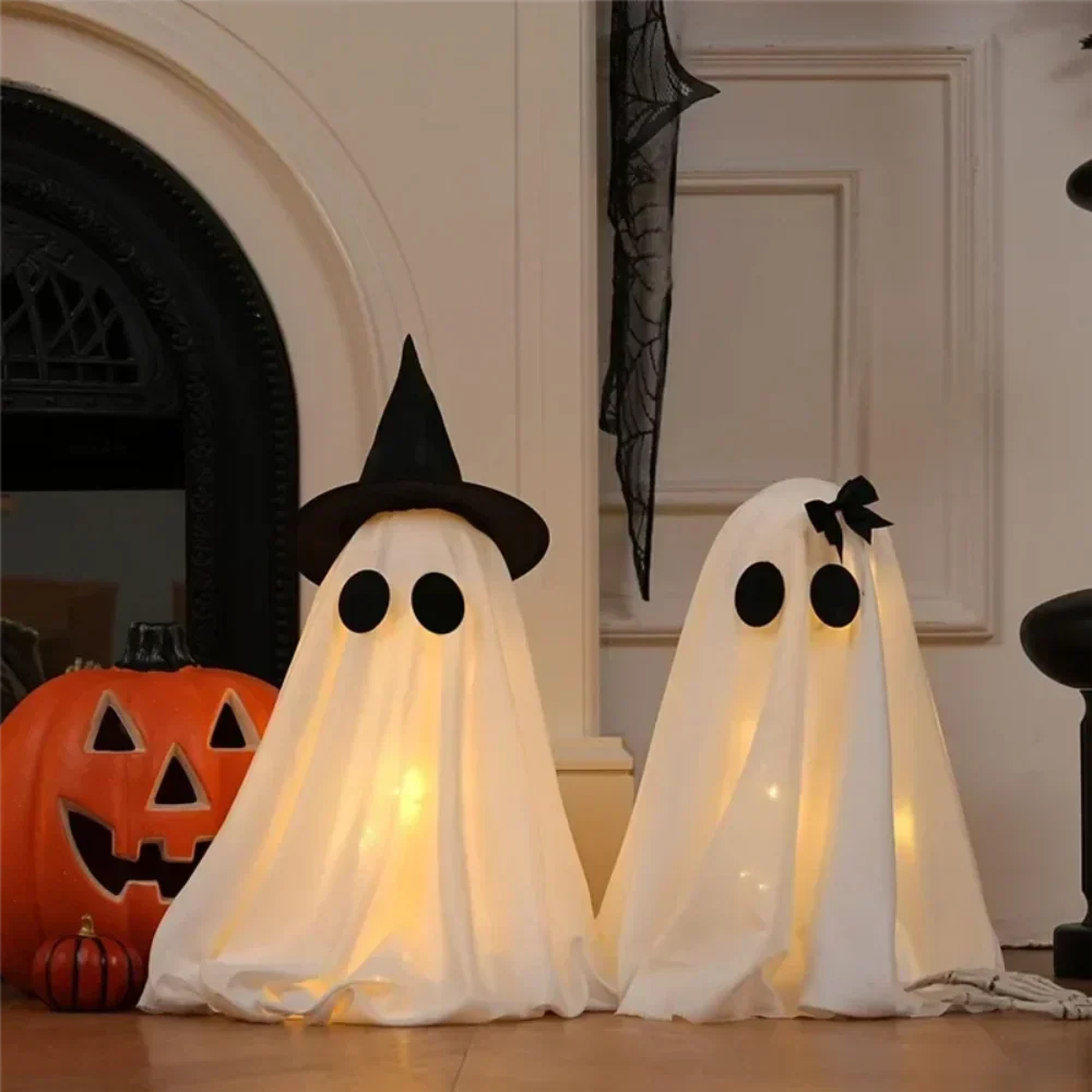 2 Piece Halloween Ghost Figurines for Shelf & Mantel
