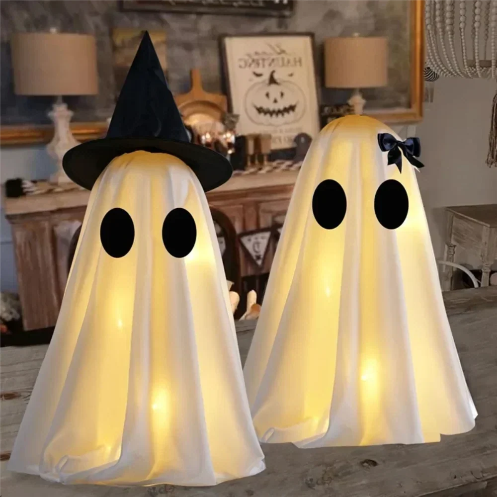 2 Piece Halloween Ghost Figurines for Shelf & Mantel