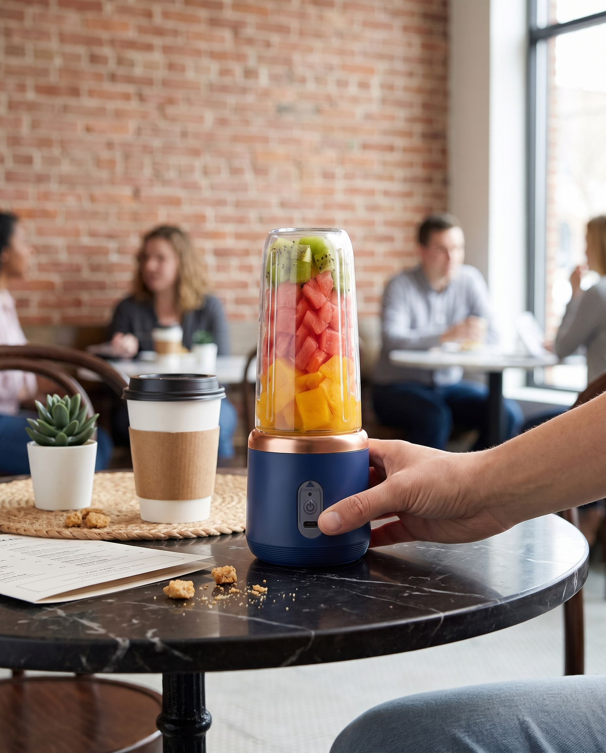 Timeless Rechargeable Portable Juicer in use