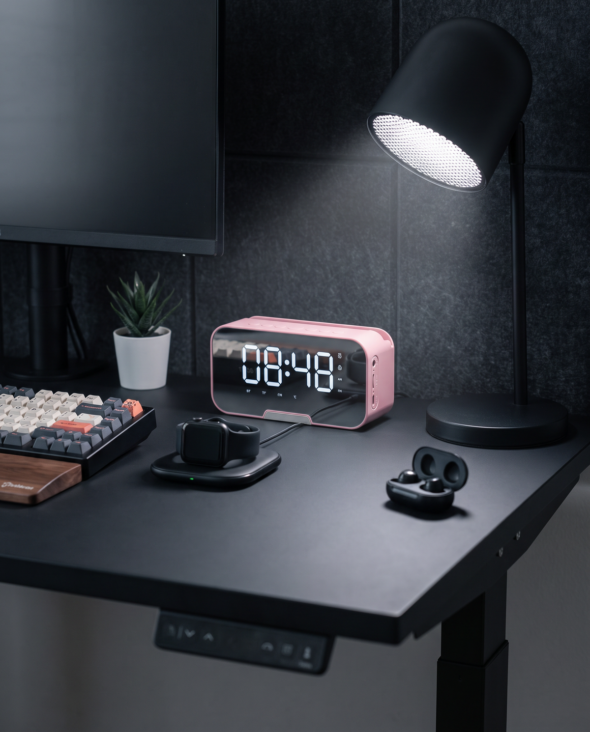 All-In-One LED Wireless Digital Alarm Clock in use