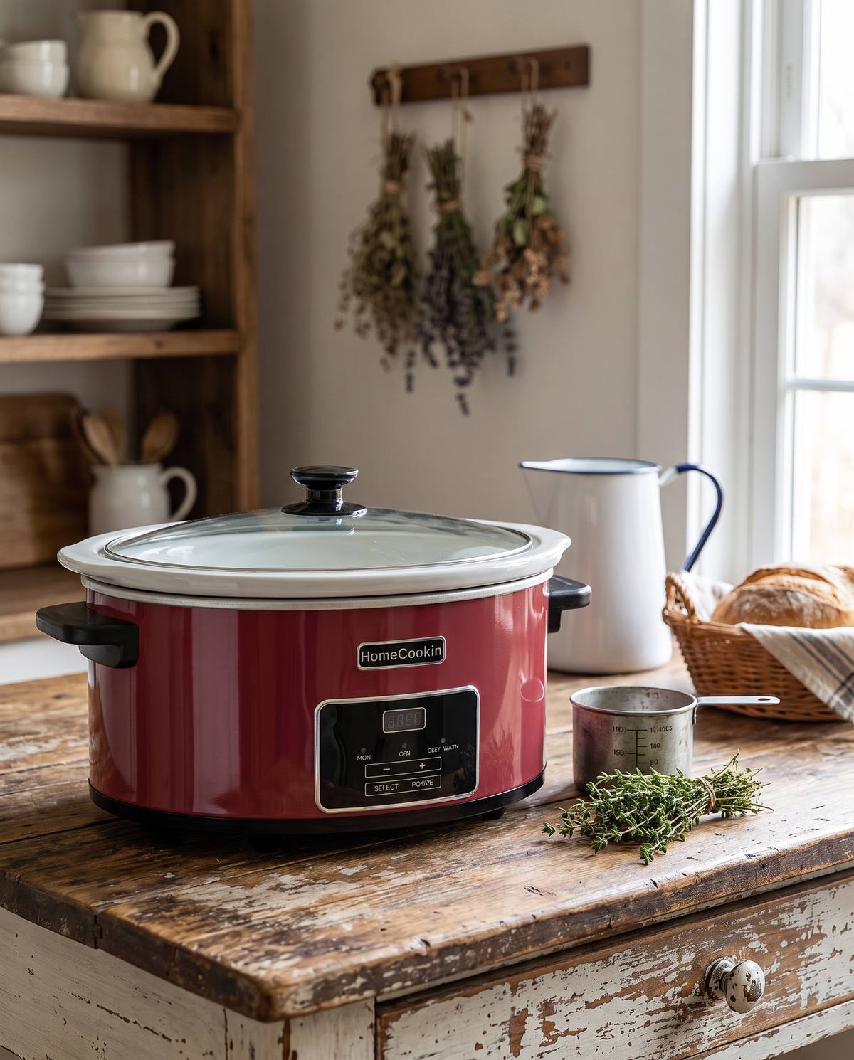 Quiet-Operation Digital Programmable Slow Cooker in use