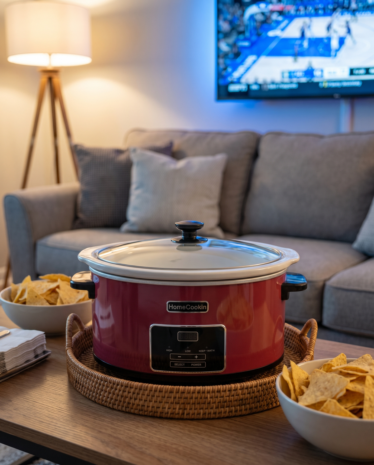 Quiet-Operation Digital Programmable Slow Cooker in use
