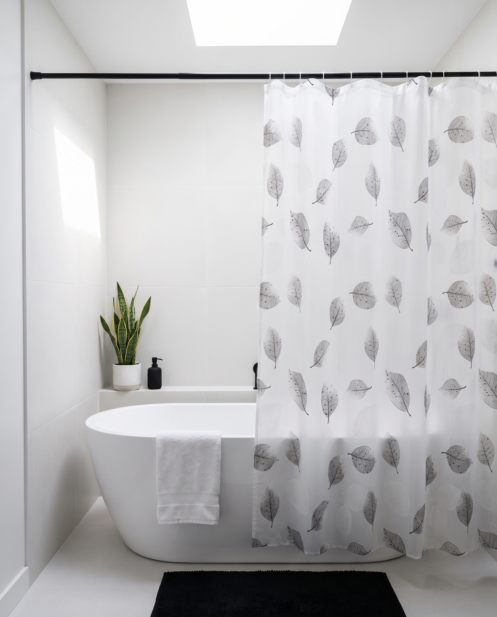 Intelligent Shower Curtain in use