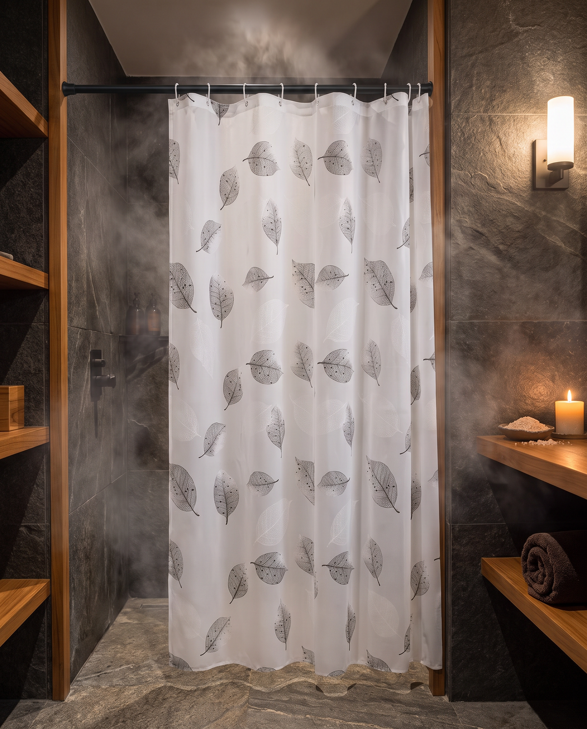 Intelligent Shower Curtain in use
