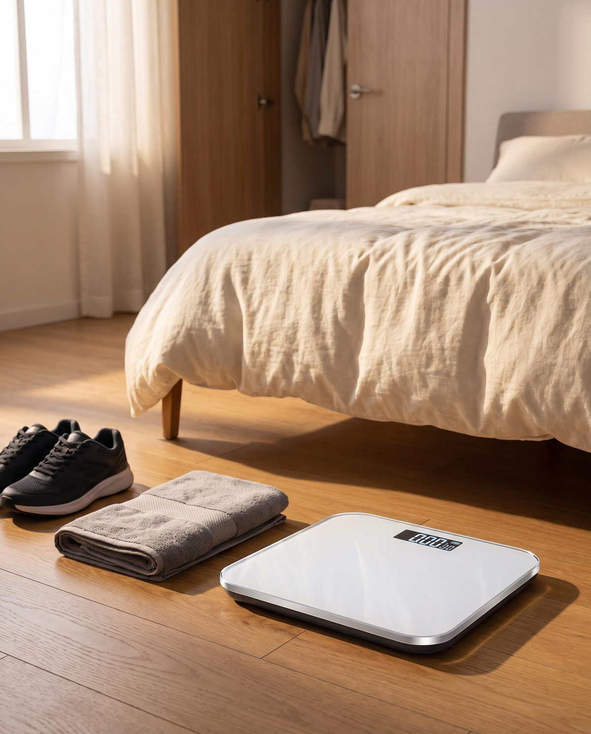 Fast-Acting LED Digital Bathroom Scale in use