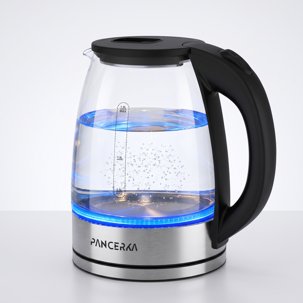Sleek Stainless Steel Electric Kettle product shot on white background