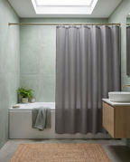 On-The-Go Shower Curtain in use