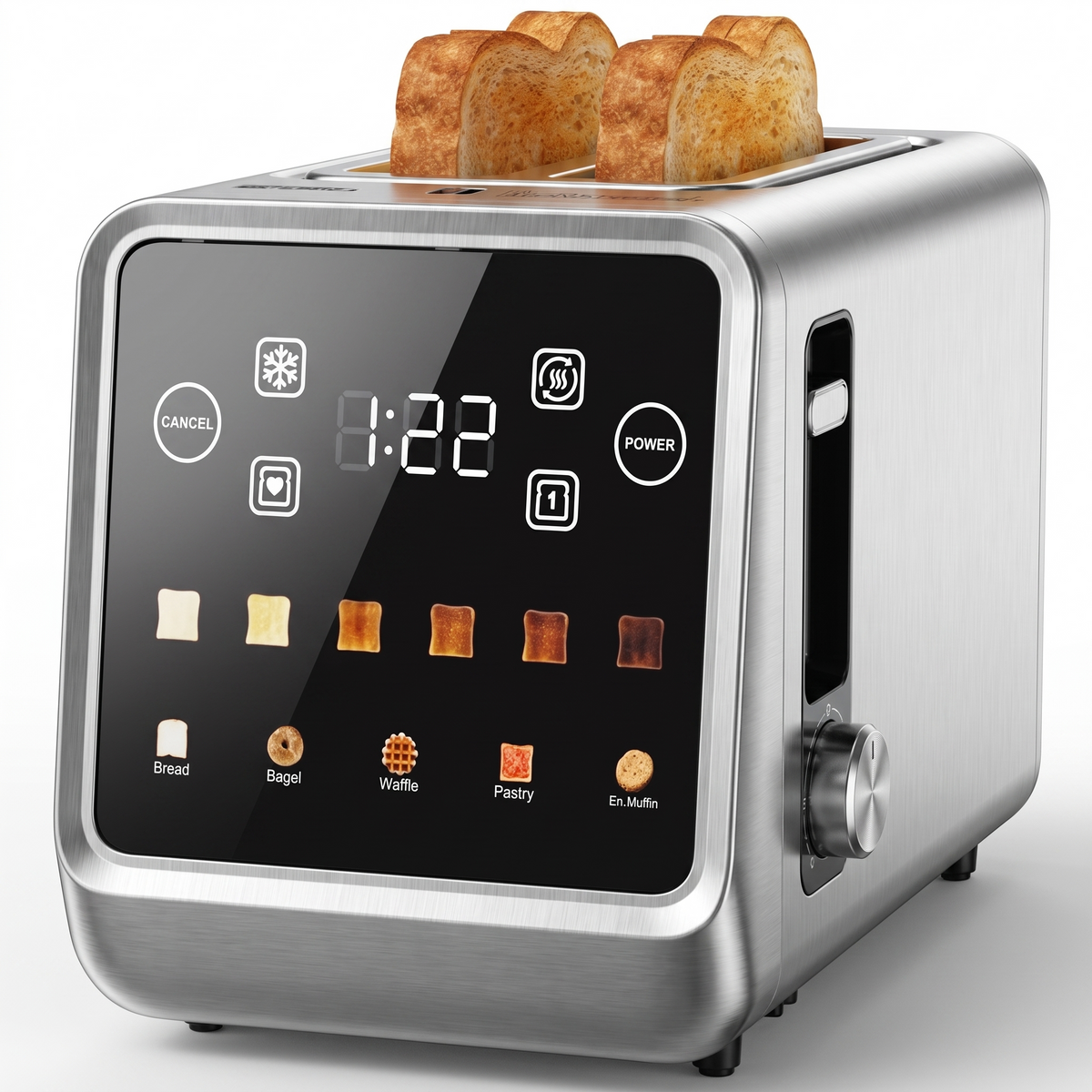 High-Performance Stainless Steel 2-Slice Toaster product shot on white background