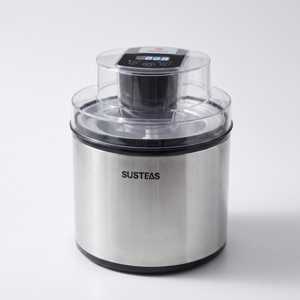 Traditional LED Stainless Steel Ice Cream Maker product shot on white background