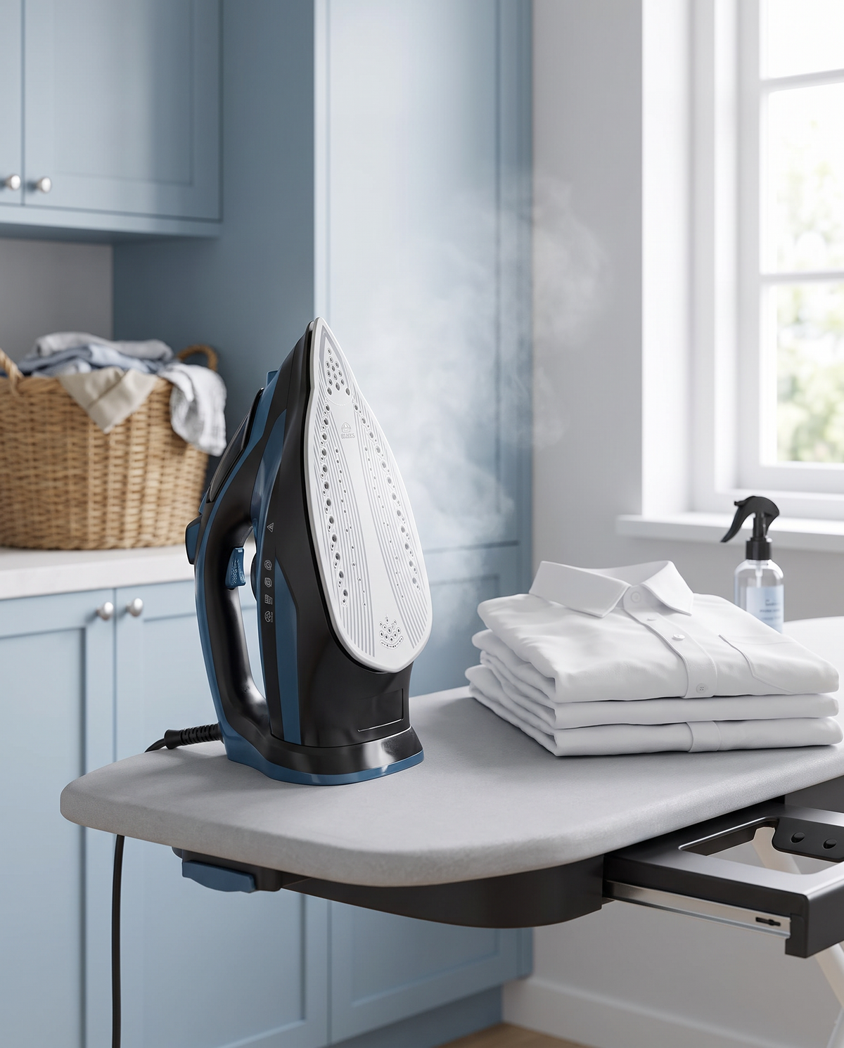 Streamlined Ceramic Steam Iron in use