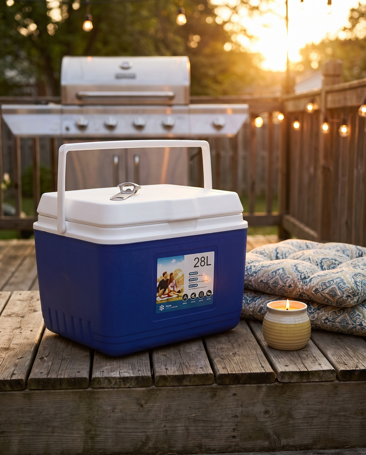 Low-Profile Insulated Portable Cooler in use