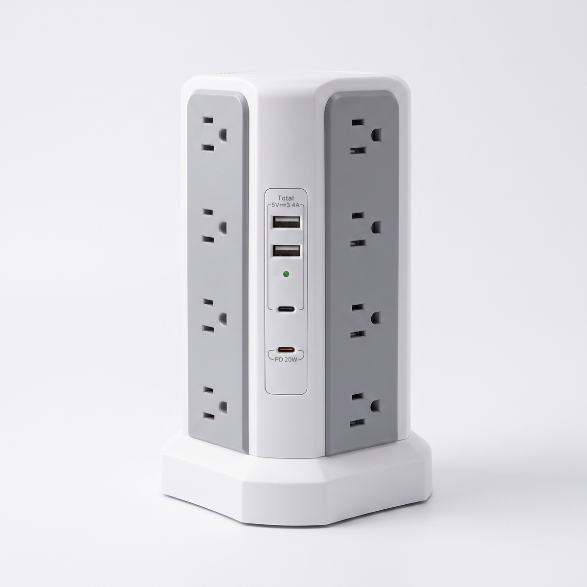 Signature USB Surge Protector Power Strip - white background studio product shot