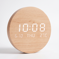 Space-Saving Digital Scandinavian Wall Clock - white background studio shot