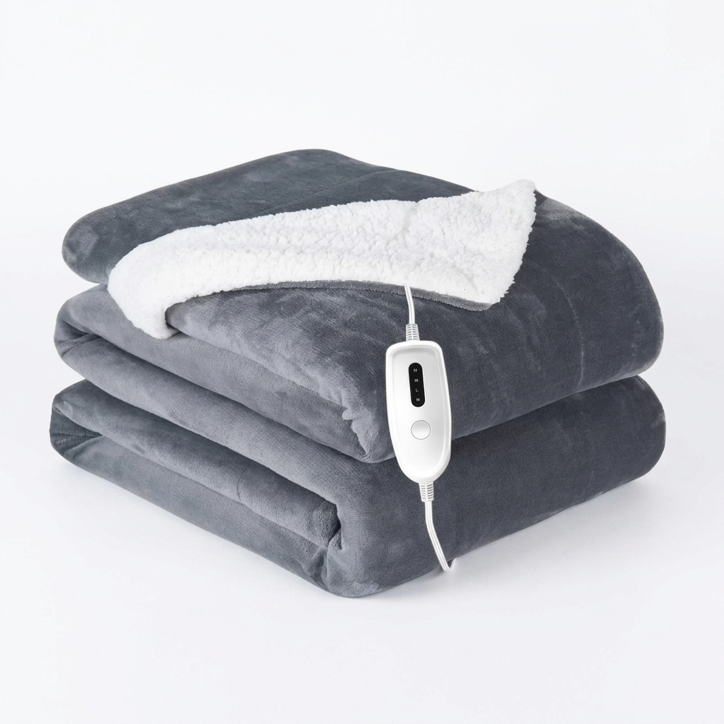 Sophisticated Electric Dual Heated Blanket - white background studio shot
