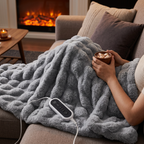 Understated Electric Heated Blanket - white background studio shot