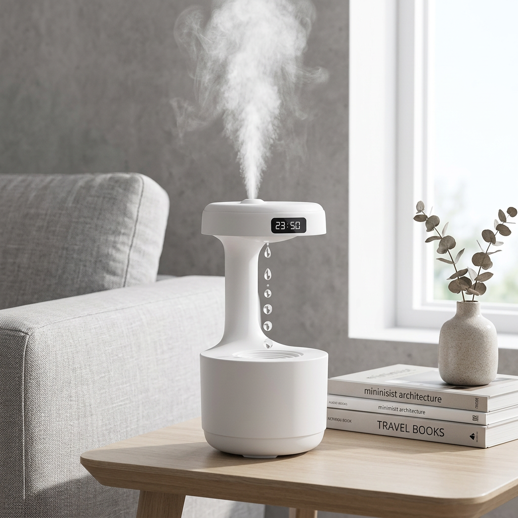 Smart-Design Cool Mist Humidifier on a modern living room side table