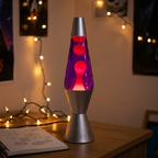 Modern-Design Retro Lava Lamp glowing on a teen bedroom desk