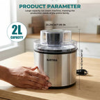 Stainless Steel Ice Cream Maker with Digital Display