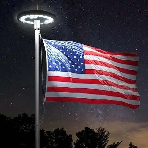 Solar Flagpole Light, 700 Lumen Dusk to Dawn LED