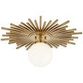 Chicelle Wide Sunburst Warm Antique Brass Ceiling Light