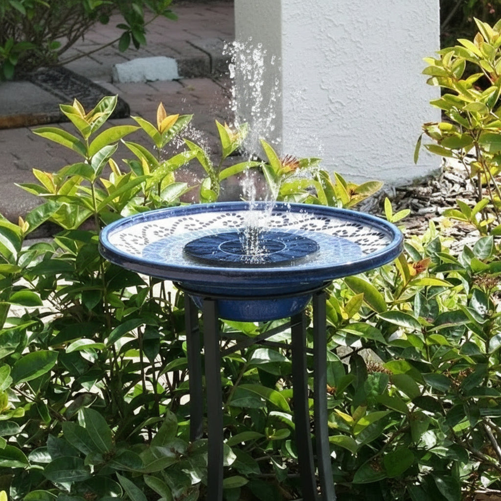 Solar Fountain Pump for Birdbath with Spray Nozzles