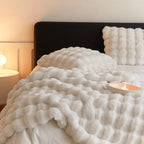 Soft Faux-Fur Throw Blanket for Sofa and Bed