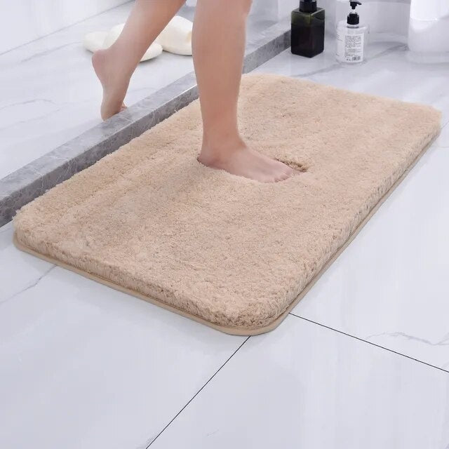 Absorbent Microfiber Bath Rug with Non-Slip Backing