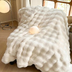 Soft Faux-Fur Throw Blanket for Sofa and Bed