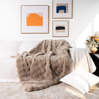 Soft Faux-Fur Throw Blanket for Sofa and Bed