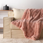 Soft Faux-Fur Throw Blanket for Sofa and Bed