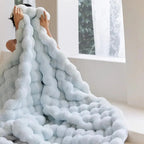 Soft Faux-Fur Throw Blanket for Sofa and Bed