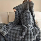 Soft Faux-Fur Throw Blanket for Sofa and Bed