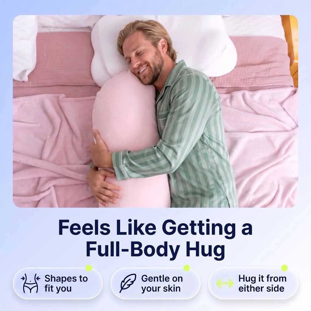 Curved Body Pillow for Side Sleepers, Shredded Memory Foam