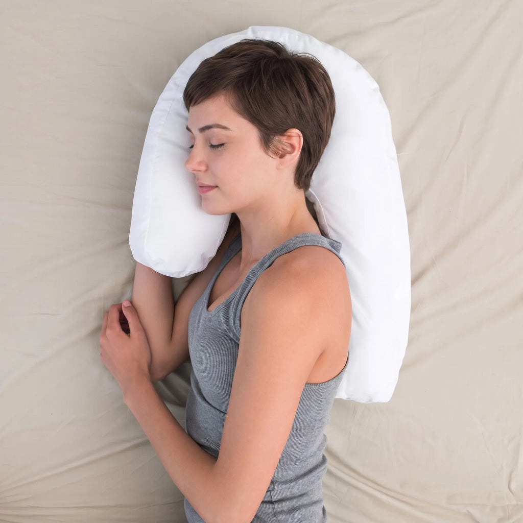 U-Shaped Side Sleeper Pillow with Ear Well and Memory Foam