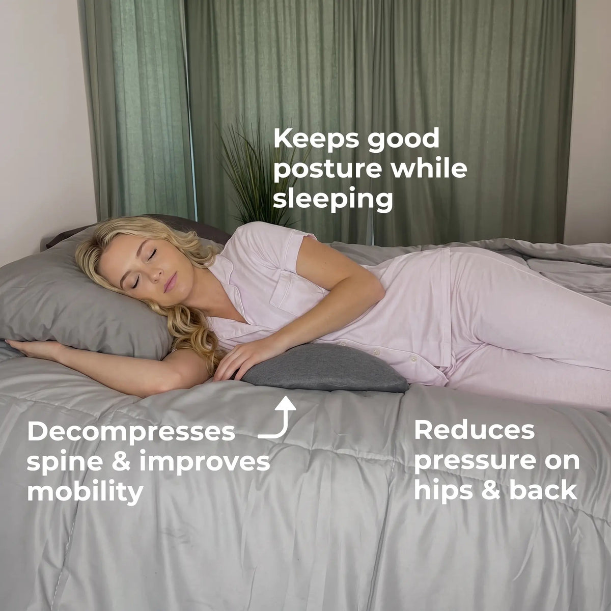 Contoured Lumbar Memory Foam Pillow for Bed & Chair