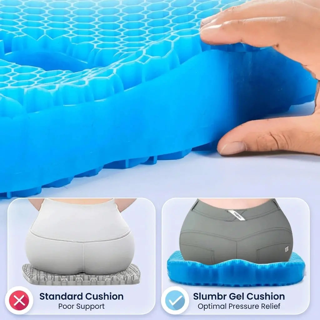 Honeycomb Gel Seat Cushion with Non-Slip Cover