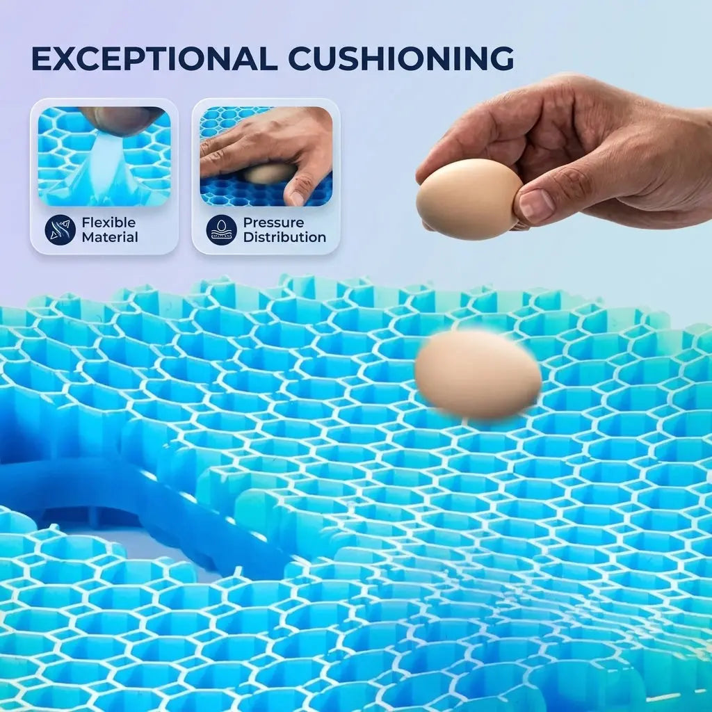 Honeycomb Gel Seat Cushion with Non-Slip Cover