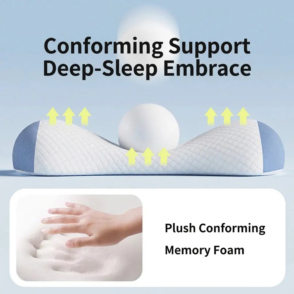 Contoured Lumbar Support Pillow with Memory Foam
