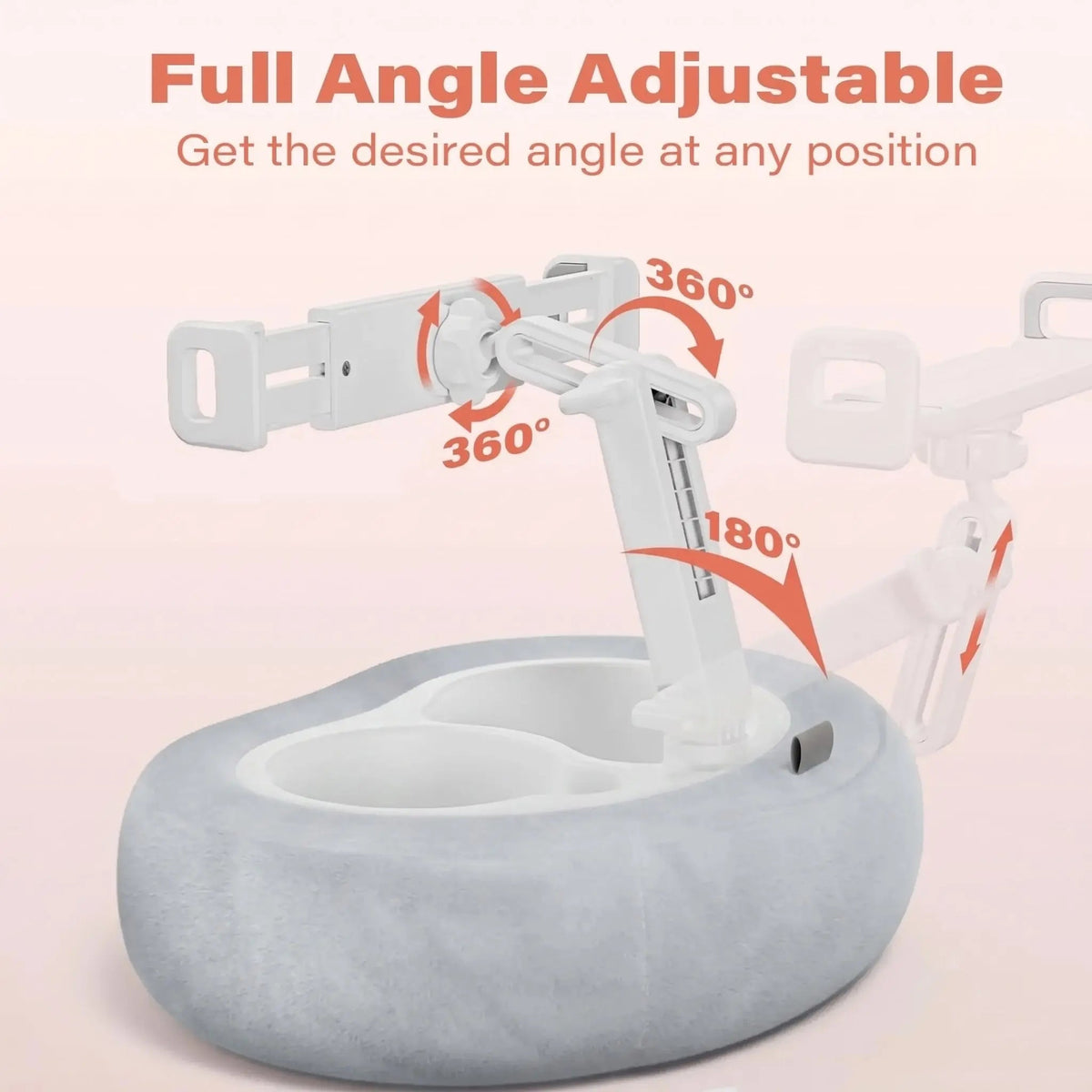 Adjustable Phone and Tablet Pillow Stand with Trays