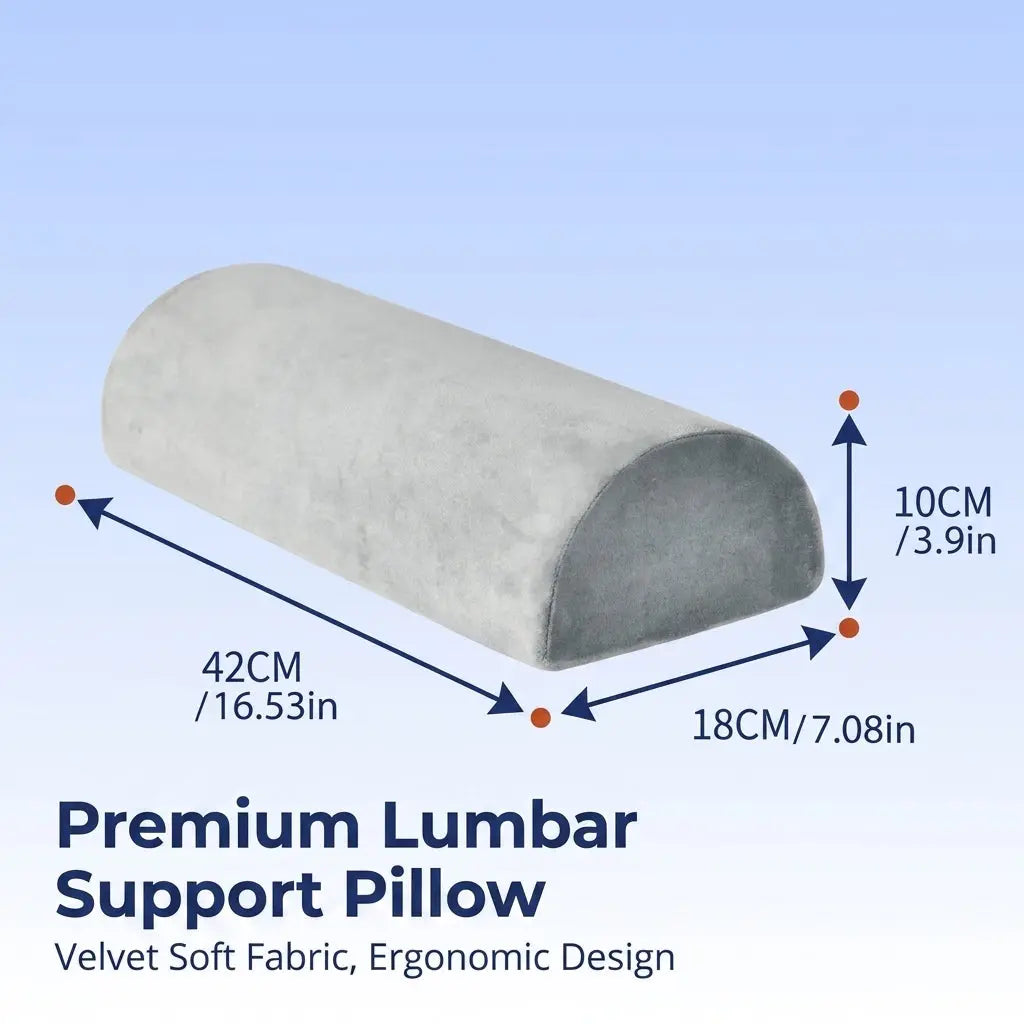 Half Moon Memory Foam Bolster Pillow for Legs & Back