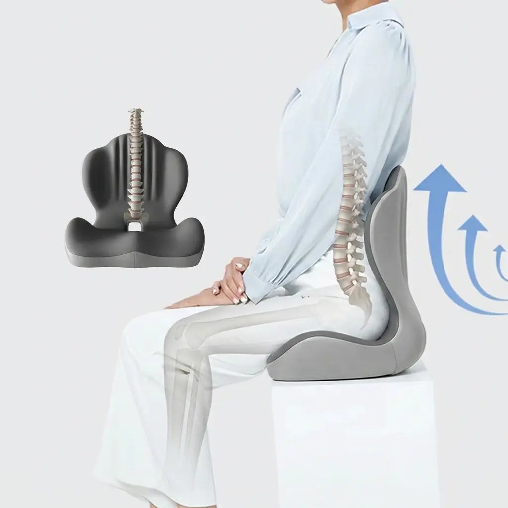 Memory Foam Seat Cushion with Integrated Back Support