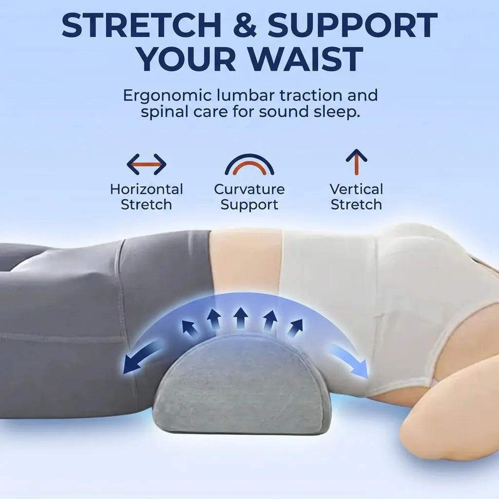 Half Moon Memory Foam Bolster Pillow for Legs & Back