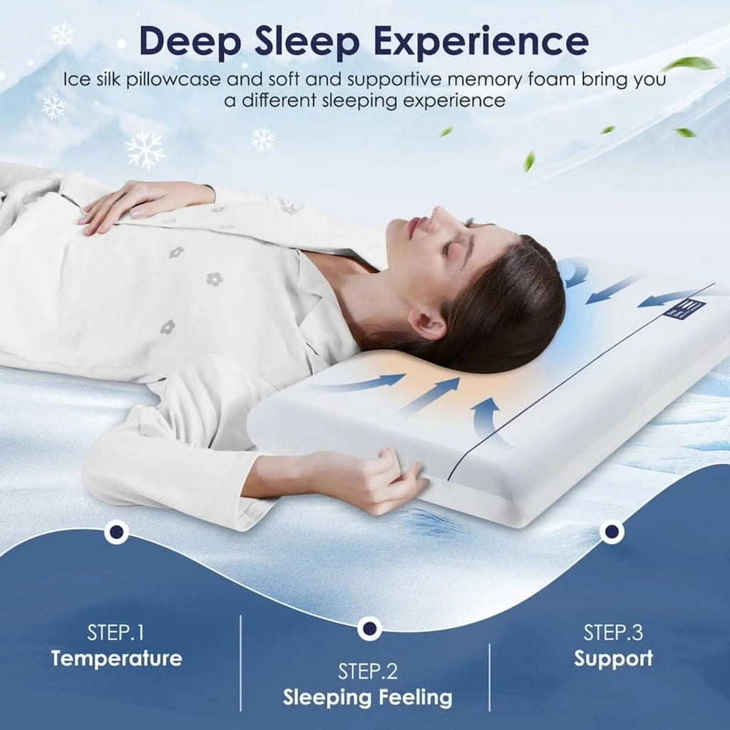Concave Cervical Memory Foam Pillow for Sleep Support