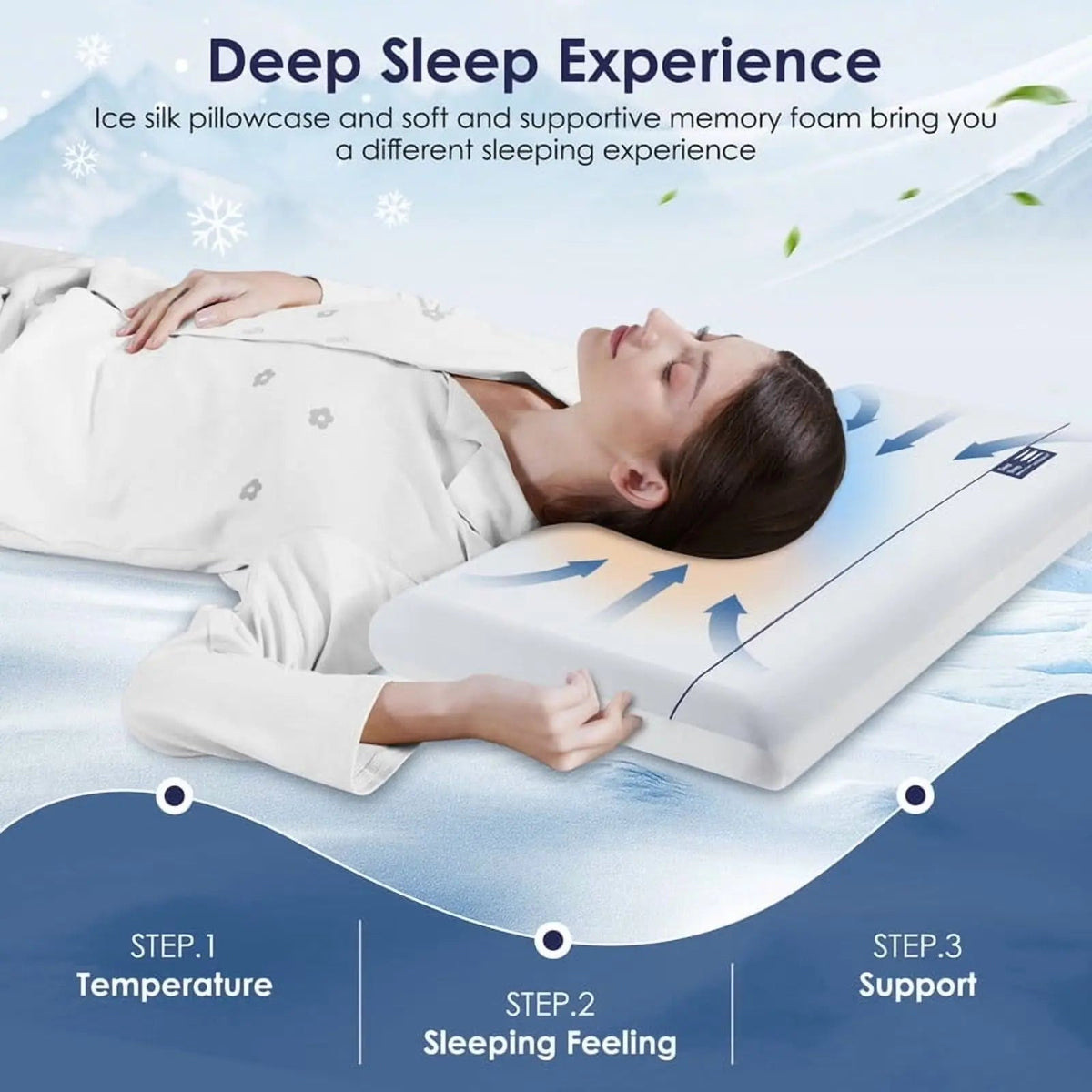 Concave Cervical Memory Foam Pillow for Sleep Support